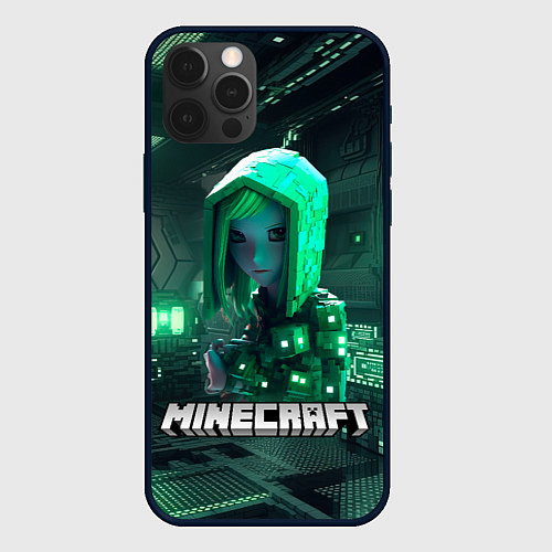 Чехол iPhone 12 Pro Max Minecraft девушка хакер / 3D-Черный – фото 1