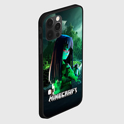 Чехол для iPhone 12 Pro Max Minecraft девушка на острове, цвет: 3D-черный — фото 2