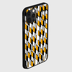 Чехол для iPhone 12 Pro Max Киберпанк узор чёрно-жёлтый на белом фоне, цвет: 3D-черный — фото 2