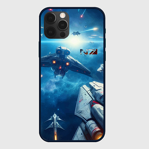 Чехол iPhone 12 Pro Max Mass Effect - space neon / 3D-Черный – фото 1