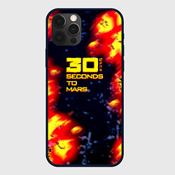 Чехол iPhone 12 Pro Max Thirty Seconds to Mars огненное лого