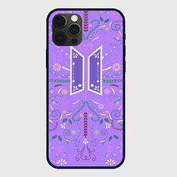 Чехол iPhone 12 Pro Max BTS - ARMY Цветочный принт