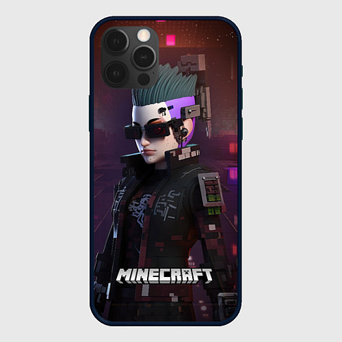 Чехол iPhone 12 Pro Max Minecraft matrix woman / 3D-Черный – фото 1