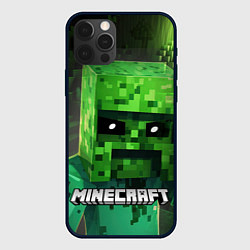 Чехол для iPhone 12 Pro Max Minecraft персонаж большой зеленый монстр, цвет: 3D-черный
