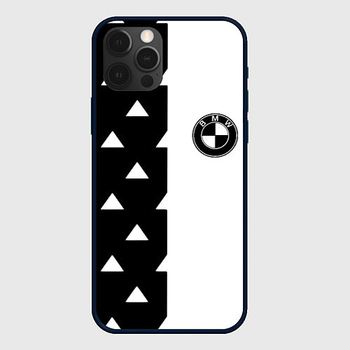 Чехол iPhone 12 Pro Max BMW геометрия / 3D-Черный – фото 1