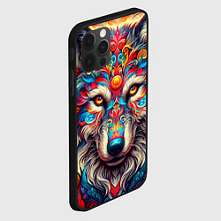 Чехол для iPhone 12 Pro Max Красочный волк, цвет: 3D-черный — фото 2