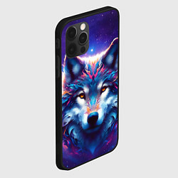 Чехол для iPhone 12 Pro Max Волк и звезды, цвет: 3D-черный — фото 2