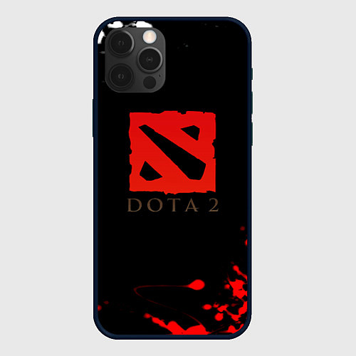 Чехол iPhone 12 Pro Max Dota 2 краски текстура / 3D-Черный – фото 1