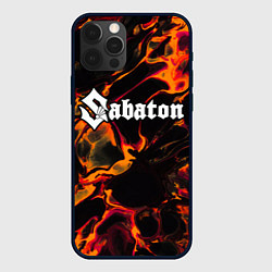 Чехол для iPhone 12 Pro Max Sabaton red lava, цвет: 3D-черный