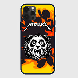 Чехол iPhone 12 Pro Max Metallica рок панда и огонь