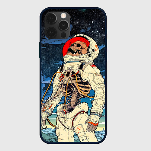 Чехол iPhone 12 Pro Max Скелет - астронавт / 3D-Черный – фото 1