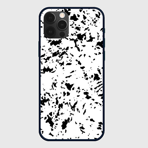 Чехол iPhone 12 Pro Max Белый с чёрными пятнышками / 3D-Черный – фото 1