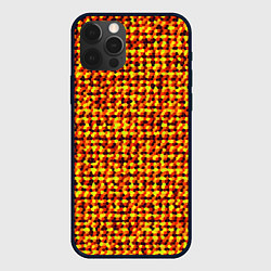Чехол для iPhone 12 Pro Max Солнечный жёлто-красный мозаика, цвет: 3D-черный