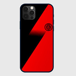 Чехол для iPhone 12 Pro Max Inter geometry red sport, цвет: 3D-черный