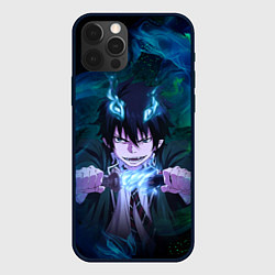 Чехол для iPhone 12 Pro Max Синий экзорцист - Рин, цвет: 3D-черный