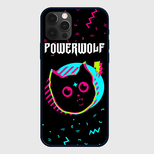 Чехол iPhone 12 Pro Max Powerwolf - rock star cat / 3D-Черный – фото 1