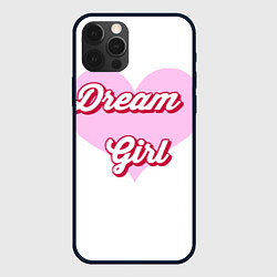 Чехол для iPhone 12 Pro Max Девушка-мечта и розовое сердце, цвет: 3D-черный