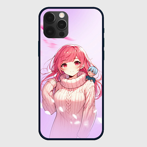 Чехол iPhone 12 Pro Max Юки - Любовь с кончиков пальцев / 3D-Черный – фото 1