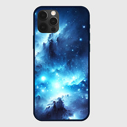 Чехол для iPhone 12 Pro Max Космический голубой пейзаж, цвет: 3D-черный