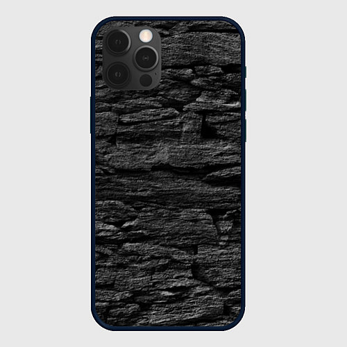 Чехол iPhone 12 Pro Max Графитовый черный камень / 3D-Черный – фото 1