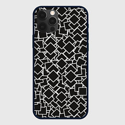 Чехол iPhone 12 Pro Max Ромб черно - белый