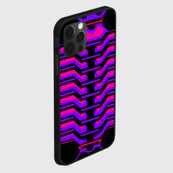 Чехол для iPhone 12 Pro Max Киберпанк броня фиолетовая v1, цвет: 3D-черный — фото 2