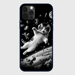 Чехол iPhone 12 Pro Max Офигевший котейка в безвоздушном пространстве
