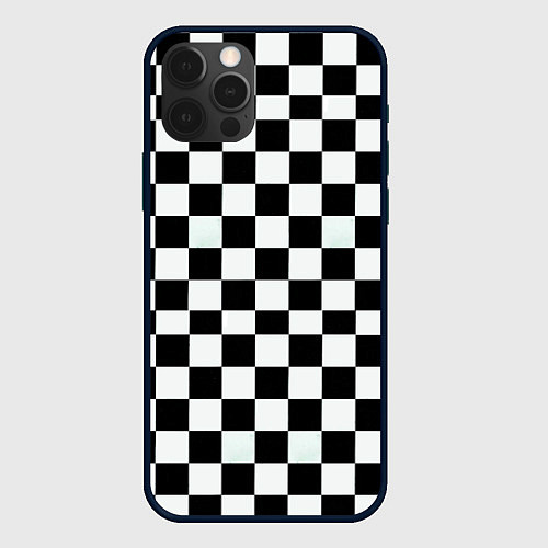 Чехол iPhone 12 Pro Max Шахматный паттерн доска / 3D-Черный – фото 1