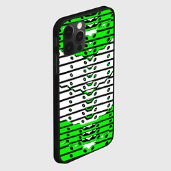 Чехол для iPhone 12 Pro Max Зелёно-белая техно броня, цвет: 3D-черный — фото 2