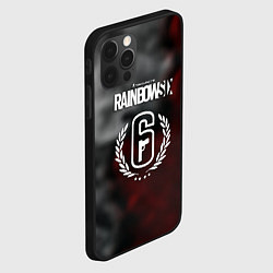 Чехол для iPhone 12 Pro Max Rainbow six gradient fire, цвет: 3D-черный — фото 2