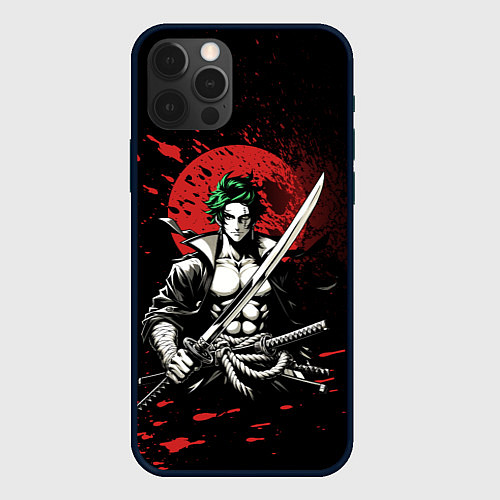 Чехол iPhone 12 Pro Max Ван пис - Зоро самурай / 3D-Черный – фото 1