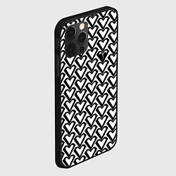 Чехол для iPhone 12 Pro Max Чёрные сердца на белом фоне, цвет: 3D-черный — фото 2