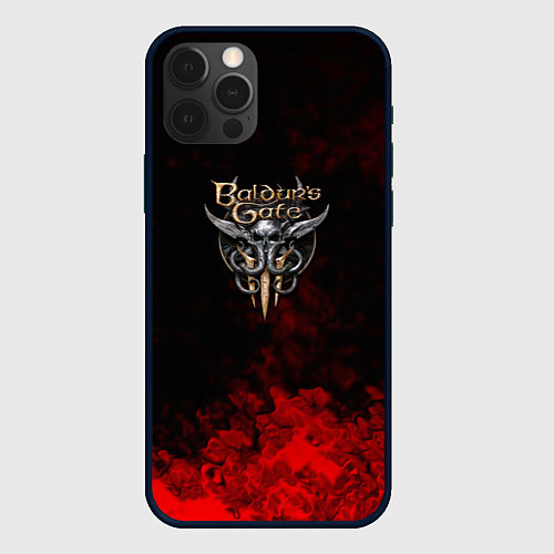 Чехол iPhone 12 Pro Max Baldurs Gate краски текстура / 3D-Черный – фото 1