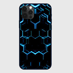 Чехол для iPhone 12 Pro Max Киберпанк неон синий, цвет: 3D-черный