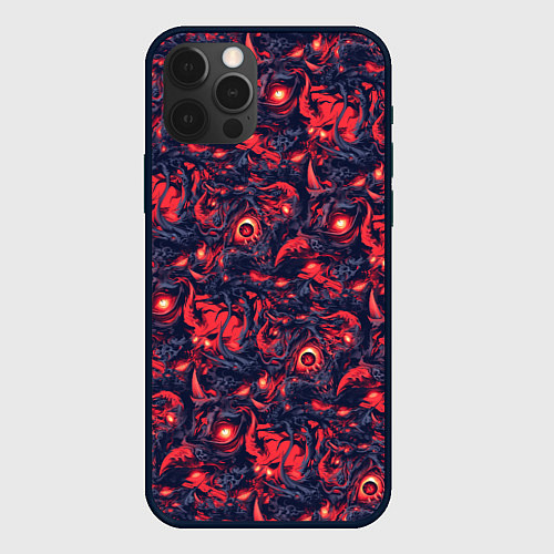 Чехол iPhone 12 Pro Max Монстры паттерн / 3D-Черный – фото 1