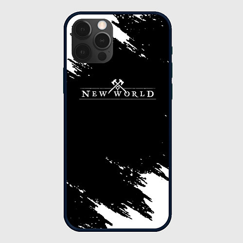 Чехол iPhone 12 Pro Max New world штрихи красок / 3D-Черный – фото 1