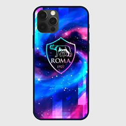 Чехол для iPhone 12 Pro Max Roma неоновый космос, цвет: 3D-черный