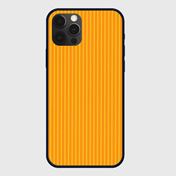 Чехол для iPhone 12 Pro Max Жёлтый полосатый, цвет: 3D-черный