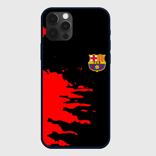 Чехол iPhone 12 Pro Max Barcelona краски спорт / 3D-Черный – фото 1