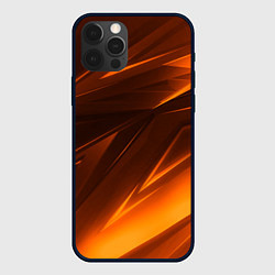 Чехол для iPhone 12 Pro Max Geometry stripes orange, цвет: 3D-черный