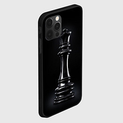 Чехол для iPhone 12 Pro Max Черный ферзь - шахматы, цвет: 3D-черный — фото 2