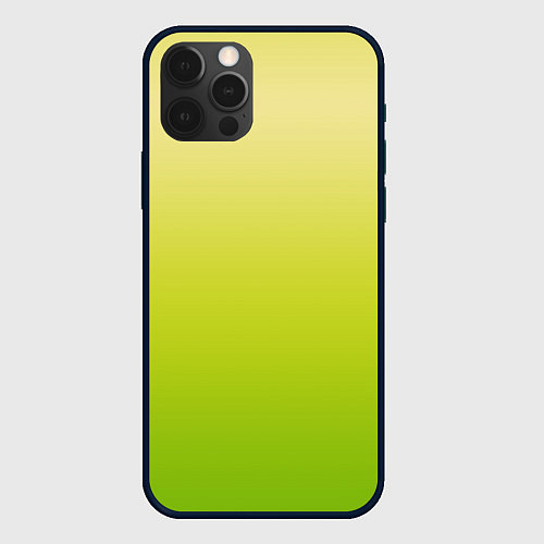 Чехол iPhone 12 Pro Max Градиент лимонный жёлто-салатовый / 3D-Черный – фото 1