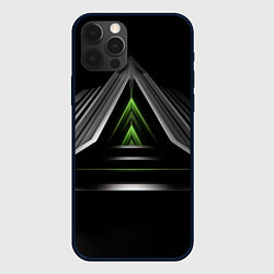 Чехол iPhone 12 Pro Max Black green abstract nvidia style