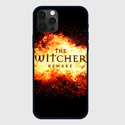 Чехол для iPhone 12 Pro Max The Witcher Remake в пламени огня, цвет: 3D-черный