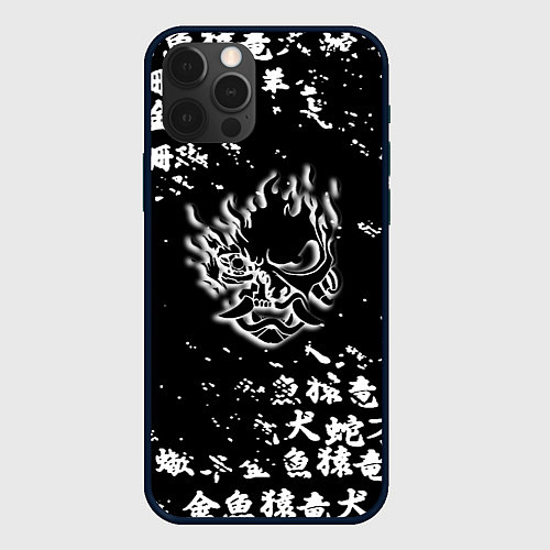 Чехол iPhone 12 Pro Max Samurai pattern japan 2077 / 3D-Черный – фото 1