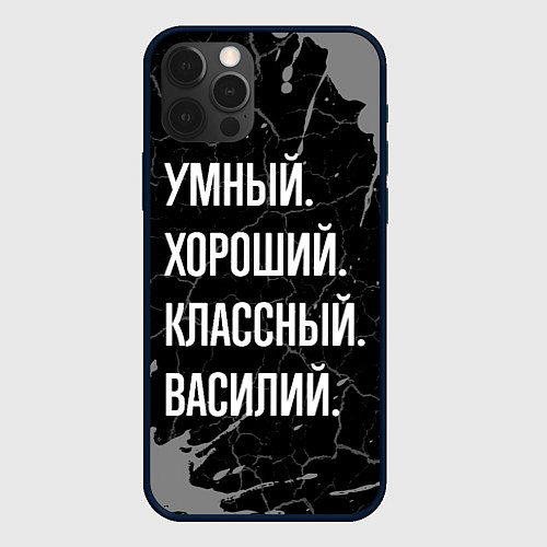 Чехол iPhone 12 Pro Max Умный хороший классный: Василий / 3D-Черный – фото 1