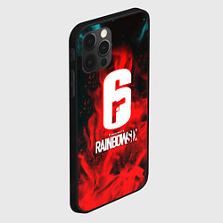 Чехол для iPhone 12 Pro Max Rainbow six шутер огненный стиль, цвет: 3D-черный — фото 2