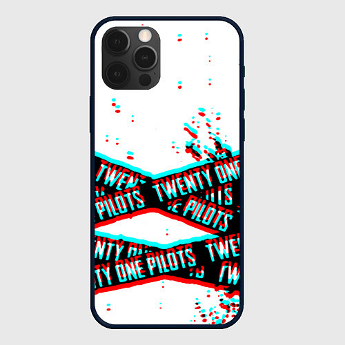 Чехол iPhone 12 Pro Max Twenty one pilots glitch music / 3D-Черный – фото 1