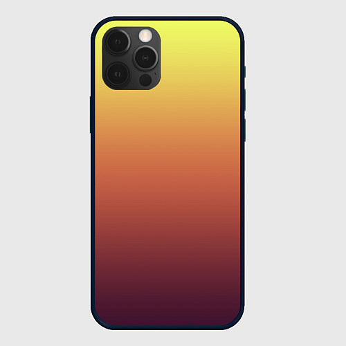 Чехол iPhone 12 Pro Max Градиент приглушённый жёлто-бордовый / 3D-Черный – фото 1