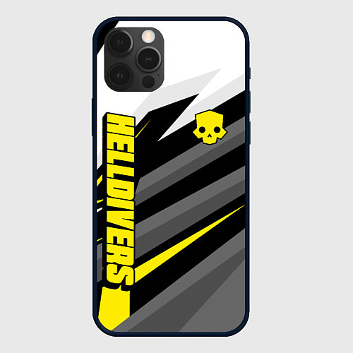 Чехол iPhone 12 Pro Max Helldivers 2: Uniform Yellow x White / 3D-Черный – фото 1